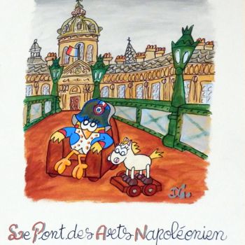 Peinture intitulée ""Le Pont Des Arts N…" par David Manuel Garcia, Œuvre d'art originale, Acrylique