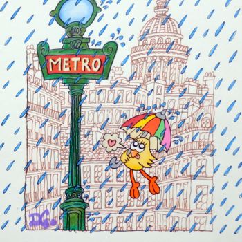 Peinture intitulée ""Cliquetis de pluie"" par David Manuel Garcia, Œuvre d'art originale, Acrylique