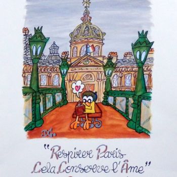 Painting titled ""Respirer Paris cel…" by David Manuel Garcia, Original Artwork, Acrylic