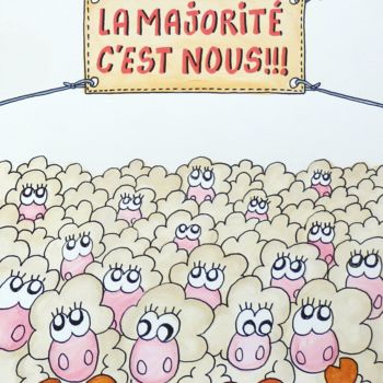 Peinture intitulée ""La majorité c'est…" par David Manuel Garcia, Œuvre d'art originale, Acrylique