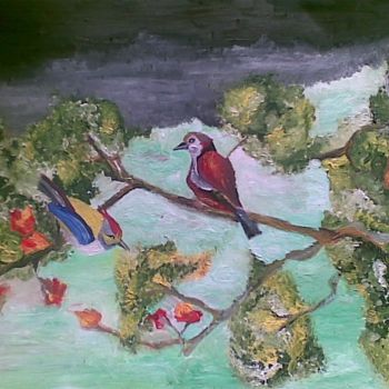 Painting titled "Birds" by Vitaly, Original Artwork, Other