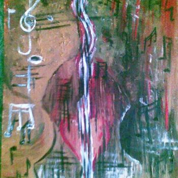 Painting titled "music power floods…" by Vitaly, Original Artwork, Oil