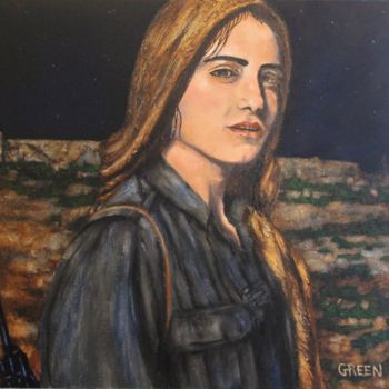 Schilderij getiteld "Peshmerga II" door Timothy Green, Origineel Kunstwerk, Olie