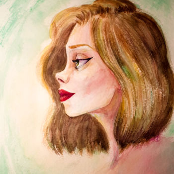 Peinture intitulée "Marion" par Myha, Œuvre d'art originale, Aquarelle