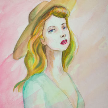 Peinture intitulée "Isabelle" par Myha, Œuvre d'art originale, Aquarelle