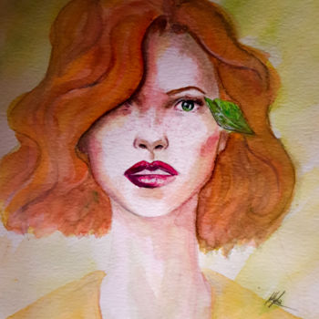 Peinture intitulée "Mathilde" par Myha, Œuvre d'art originale, Aquarelle
