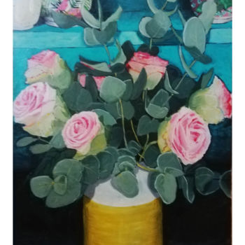 Peinture intitulée "Le bouquet de Julie" par Marie Hamelin, Œuvre d'art originale, Acrylique