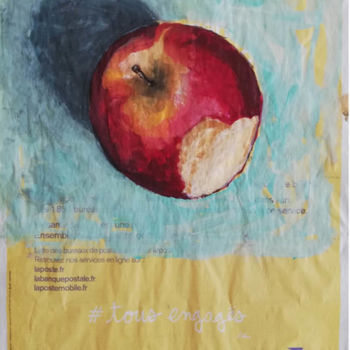 "Vert et pomme" başlıklı Tablo Marie Hamelin tarafından, Orijinal sanat, Guaş boya