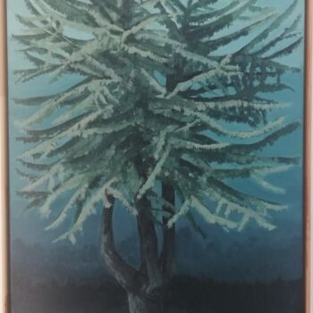 Peinture intitulée "Le cèdre bleu" par Marie Hamelin, Œuvre d'art originale, Acrylique