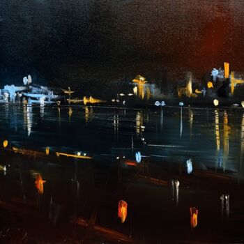 Malerei mit dem Titel "Nachtleuchte" von Mykhailo Yudovskyi, Original-Kunstwerk, Öl