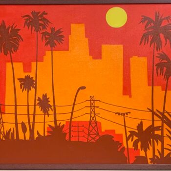 "July in Los Angeles…" başlıklı Tablo Mykhalchuk Vadym tarafından, Orijinal sanat, Petrol Ahşap Sedye çerçevesi üzerine mont…