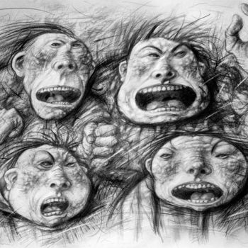 Drawing titled "SINGERS" by Mykhailo Semashyn, Original Artwork