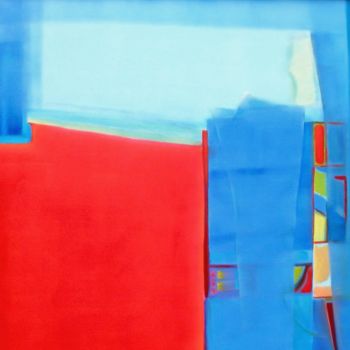 Malerei mit dem Titel "Série bleu #2.jpg" von Micheline Bousquet, Original-Kunstwerk, Öl