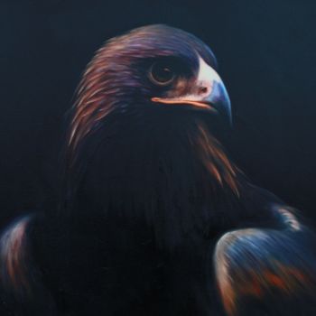 Painting titled "Wild eagle" by Mykola Kaftan, Original Artwork, Oil