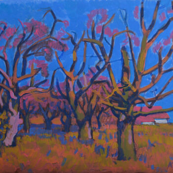 Pittura intitolato "Orchard" da Mykola Kozlovskyi, Opera d'arte originale, Acrilico