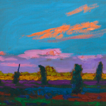 Schilderij getiteld "The evening sky. Or…" door Mykola Kozlovskyi, Origineel Kunstwerk, Olie