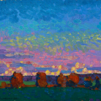 「The evening sky. Th…」というタイトルの絵画 Mykola Kozlovskyiによって, オリジナルのアートワーク, オイル