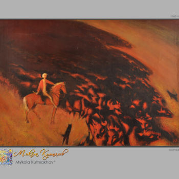 Malerei mit dem Titel "Shepherd" von Mykola Kut, Original-Kunstwerk, Öl