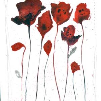 Painting titled "coquelicots 14" by Myla, Original Artwork