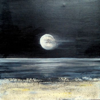Pittura intitolato "dark-moon-acrylic-4…" da Marianne Charlotte Mylonas-Svikovsky (Marlo), Opera d'arte originale