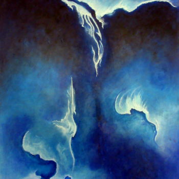 Ζωγραφική με τίτλο "deep-blue-acrylic-o…" από Marianne Charlotte Mylonas-Svikovsky (Marlo), Αυθεντικά έργα τέχνης