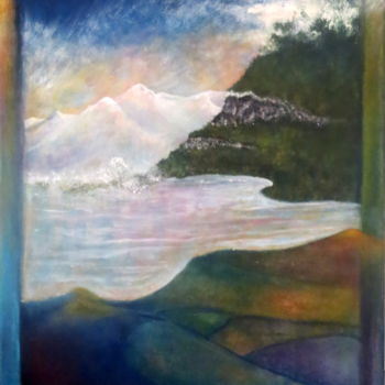 Peinture intitulée "lake-geneva-fresco-…" par Marianne Charlotte Mylonas-Svikovsky (Marlo), Œuvre d'art originale, Acrylique