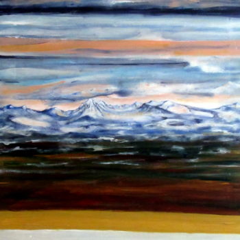 Painting titled "alpine-scenery-in-t…" by Marianne Charlotte Mylonas-Svikovsky (Marlo), Original Artwork, Acrylic