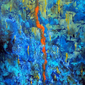 Peinture intitulée "the-red-line-acryli…" par Marianne Charlotte Mylonas-Svikovsky (Marlo), Œuvre d'art originale, Acrylique