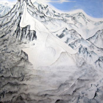 Peinture intitulée "the-long-slope-alps…" par Marianne Charlotte Mylonas-Svikovsky (Marlo), Œuvre d'art originale, Acrylique