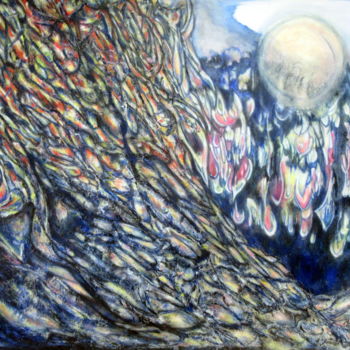 Pittura intitolato "et-lux-fuerit-acryl…" da Marianne Charlotte Mylonas-Svikovsky (Marlo), Opera d'arte originale, Acrilico