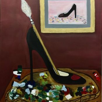 Картина под названием "“in Her Shoes”" - Ma Lovelie Albarracin, Подлинное произведение искусства, Акрил