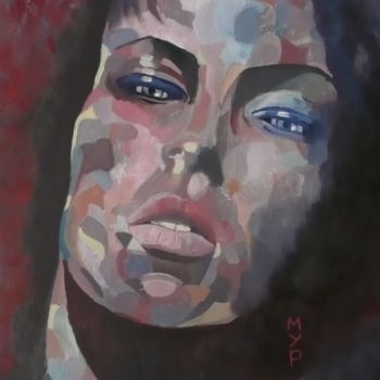 Painting titled "LUCIE" by Marie-Paule Jouin (MYP), Original Artwork, Oil Mounted on Other rigid panel