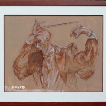 Dessin intitulée "LE CHEF D'ORCHESTRE" par Marie-Paule Jouin (MYP), Œuvre d'art originale, Pastel Monté sur Carton