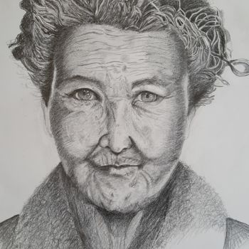 Dessin intitulée "EUGÉNIE" par Marie-Paule Jouin (MYP), Œuvre d'art originale, Crayon