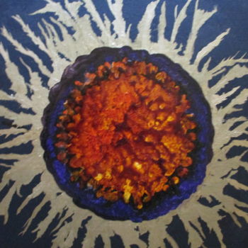 Painting titled "soleil,fleur?" by Arainis, Original Artwork, Acrylic