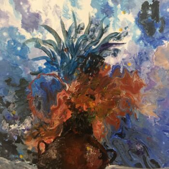 Peinture intitulée "Le cortège floristi…" par Audran, Œuvre d'art originale, Pigments