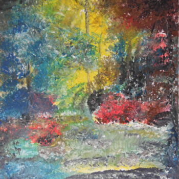 Painting titled "La visite du soleil" by Audran, Original Artwork, Acrylic