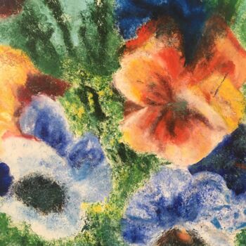 Peinture intitulée "Réunion florale" par Audran, Œuvre d'art originale, Huile
