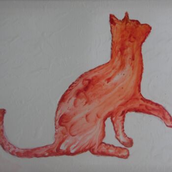 Painting titled "Le chat qui parle" by Audran, Original Artwork, Pigments