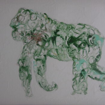 Malarstwo zatytułowany „Le gorille de la ju…” autorstwa Audran, Oryginalna praca, Pigmenty