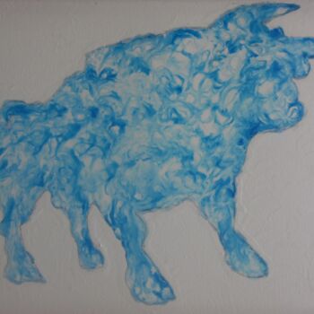 Peinture intitulée "Le Toro au défit" par Audran, Œuvre d'art originale, Pigments