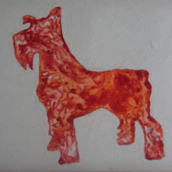Painting titled "Le chien fier" by Audran, Original Artwork, Pigments