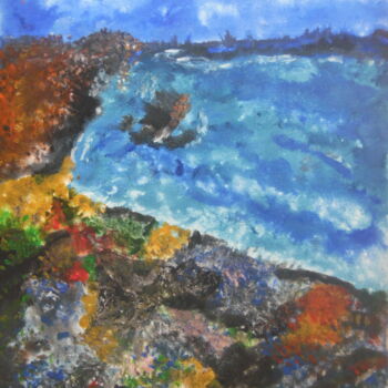 Painting titled "Le litoral méditerr…" by Audran, Original Artwork, Pigments