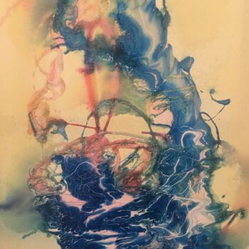 Peinture intitulée "La course folle" par Audran, Œuvre d'art originale, Acrylique