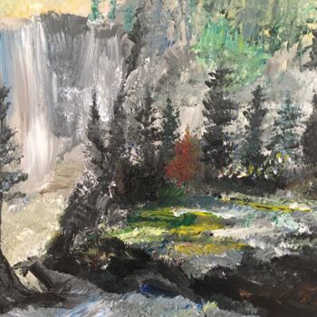 Peinture intitulée "La forêt près du to…" par Audran, Œuvre d'art originale, Acrylique