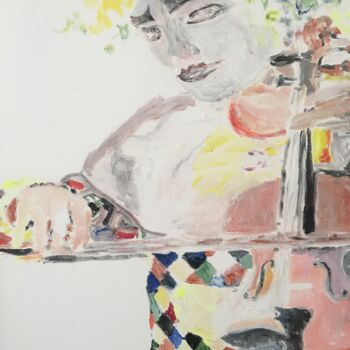 "Le clown musicien" başlıklı Tablo Audran tarafından, Orijinal sanat, Akrilik