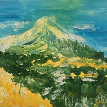 Peinture intitulée "La montagne gardien…" par Audran, Œuvre d'art originale, Acrylique