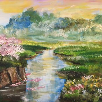 Peinture intitulée "Le printemps nous a…" par Audran, Œuvre d'art originale, Acrylique
