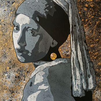 Картина под названием "LA JEUNE FILLE À LA…" - Myriam Bellanger, Подлинное произведение искусства, Акрил
