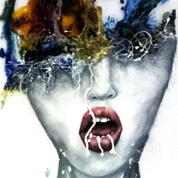 Peinture intitulée "EauRage" par Myriam Bollender, Œuvre d'art originale, Autre